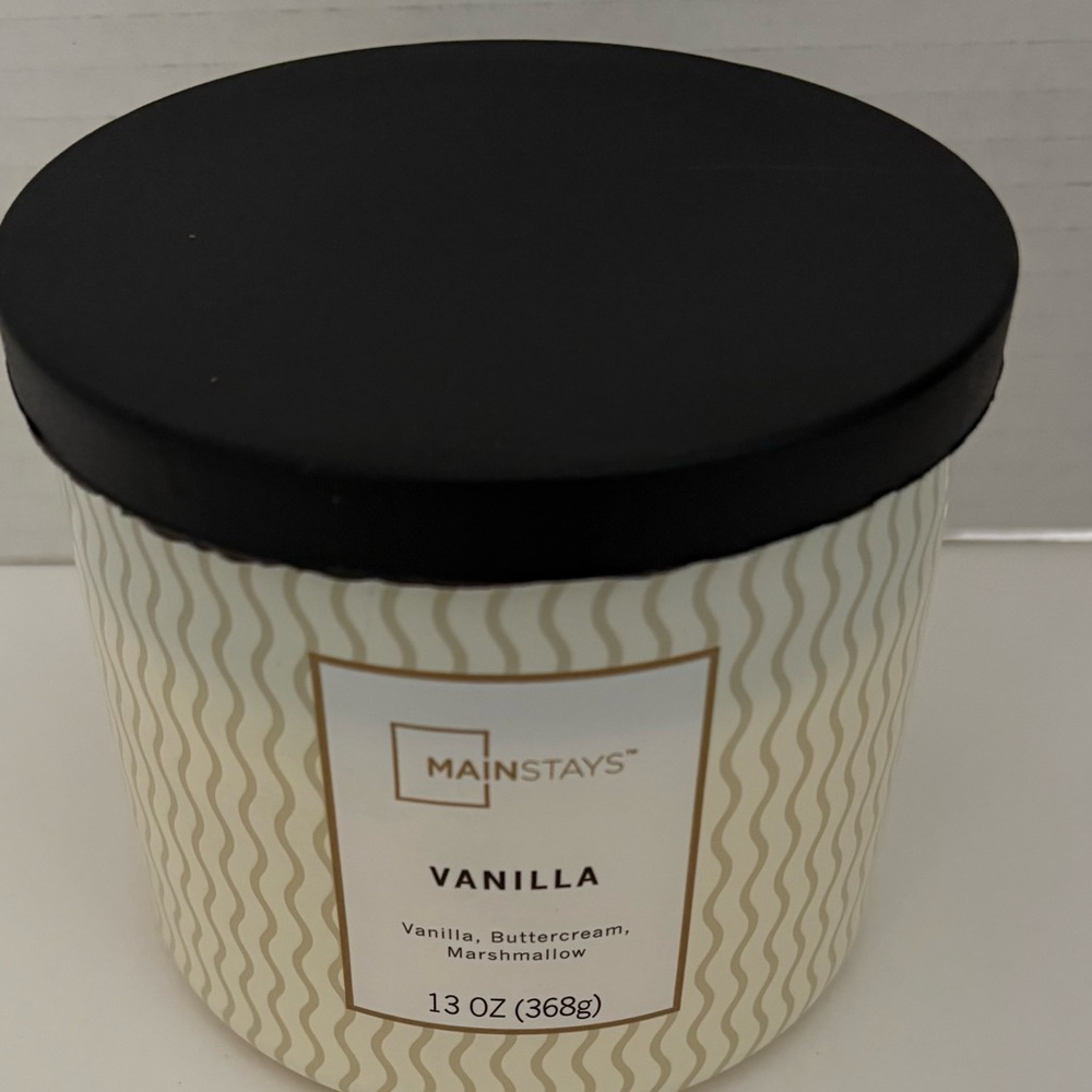 Mainstays 3-Wick Vanilla, Buttercream,Marshmallow scented Candle, 13-Ounce